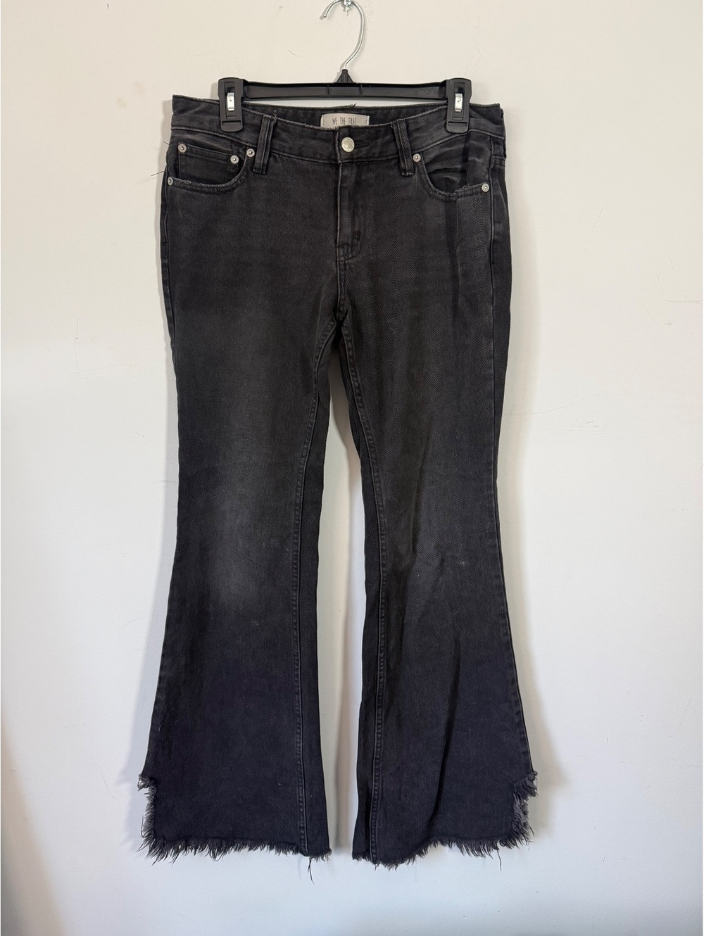 We The Free Vintage Flare jeans Washed Black Raw Hem Women’s Size 26 - Picture 2 of 5